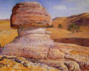 威廉 霍尔曼 亨特 : The Sphinx Gizeh Looking towards the Pyramids of Sakhara